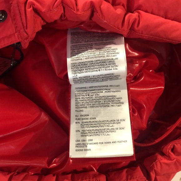 Moncler Etival Red Hooded Quilted Down Jacket - Picture 14 of 15